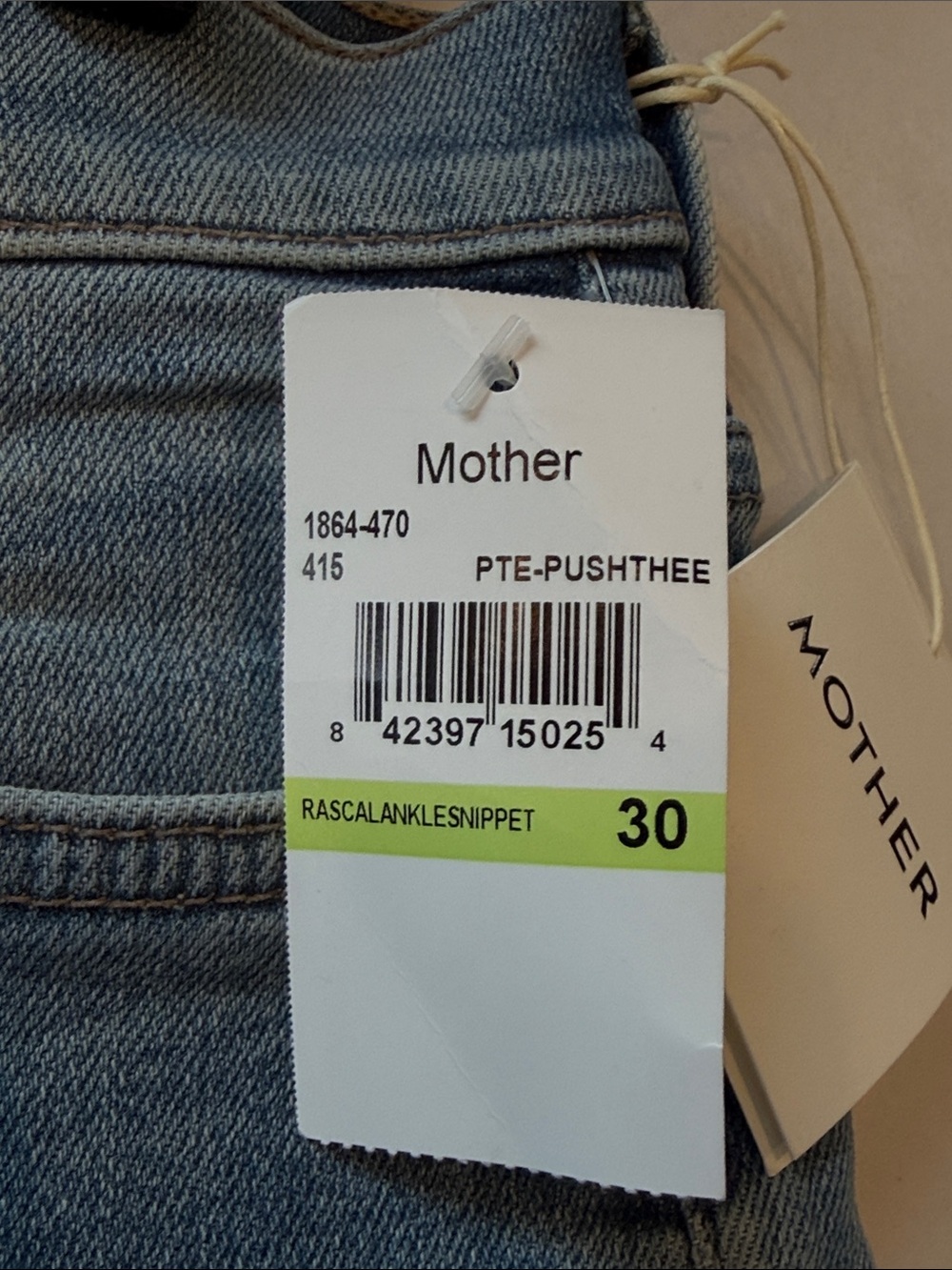 MOTHER Light Blue Distressed Ankle Crop Jeans NWT rascal ankle plisez 30 - Picture 3 of 9